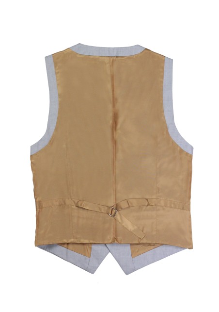 gray vest with gold backside