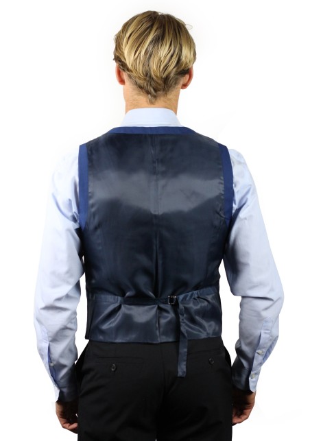 blue dress vest for men
