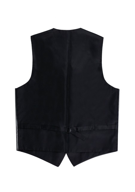 formal vest shiny silver gray backside
