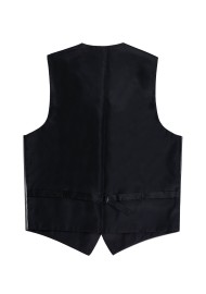 formal vest shiny silver gray backside