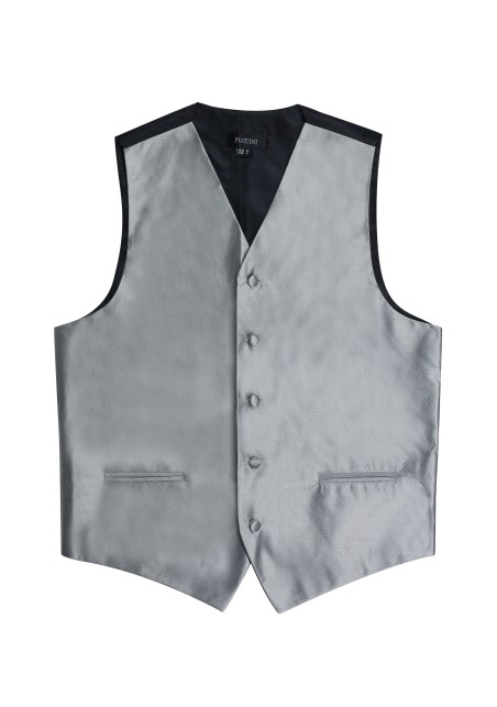 shiny silver tuxedo vest