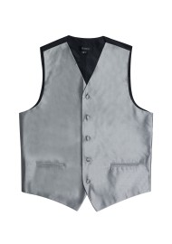 shiny silver tuxedo vest