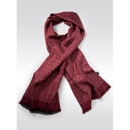 Merlot Red Medallion Print Silk Scarf