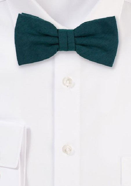 Matte Woven Bow Tie in Forest Green
