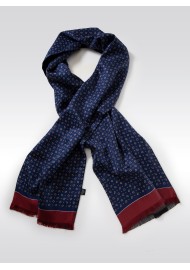 Navy and Maroon Paisley Silk Scarf