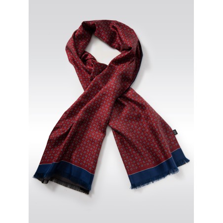 Elegant Mens Silk Scarf in Burgundy