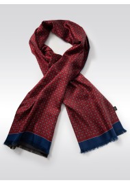 Elegant Mens Silk Scarf in Burgundy