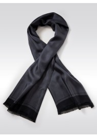 Solid Charcoal Gray Silk Scarf