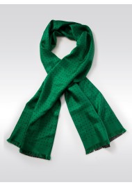 Kelly Green and Blue Polka Dot Scarf