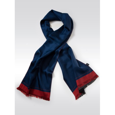 Classic Silk Scarf in Dress Blue