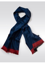 Classic Silk Scarf in Dress Blue