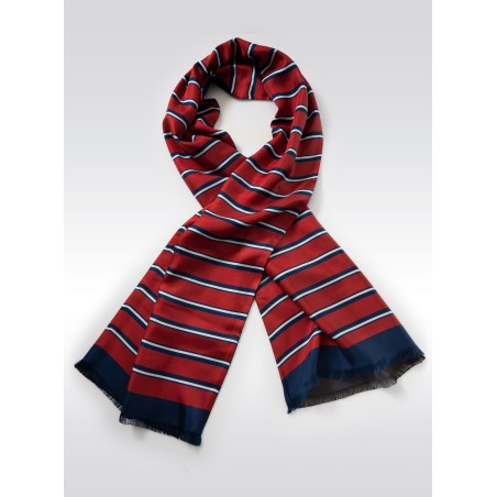 Vintage Striped Silk Designer Scarf