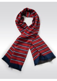 Vintage Striped Silk Designer Scarf