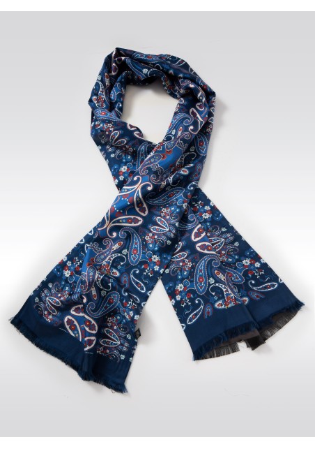 Bold Paisley Print Silk Scarf