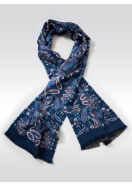 Bold Paisley Print Silk Scarf
