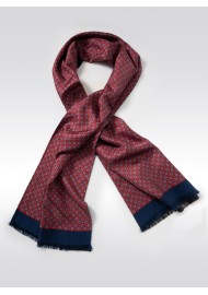 Timelessly Elegant Mens Silk Scarf in Burgundy and Navy