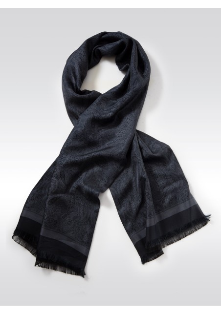 Charcoal and Gray Paisley