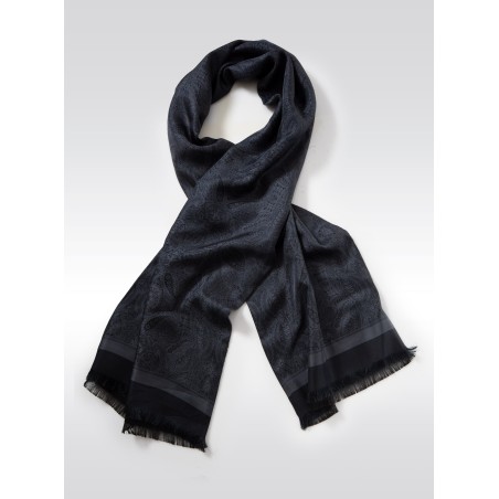 Charcoal and Gray Paisley