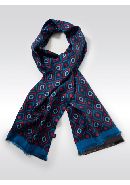 Luxury Oversized Silk Scarf in Retro Design