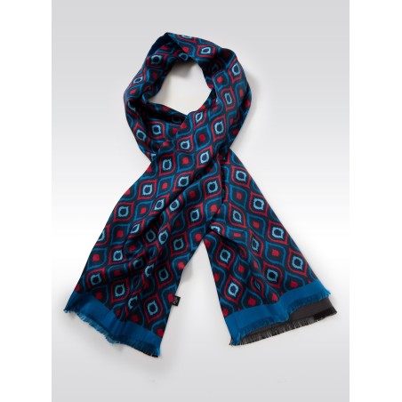 Luxury Oversized Silk Scarf in Retro Design