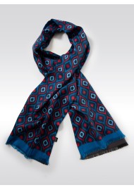 Luxury Oversized Silk Scarf in Retro Design