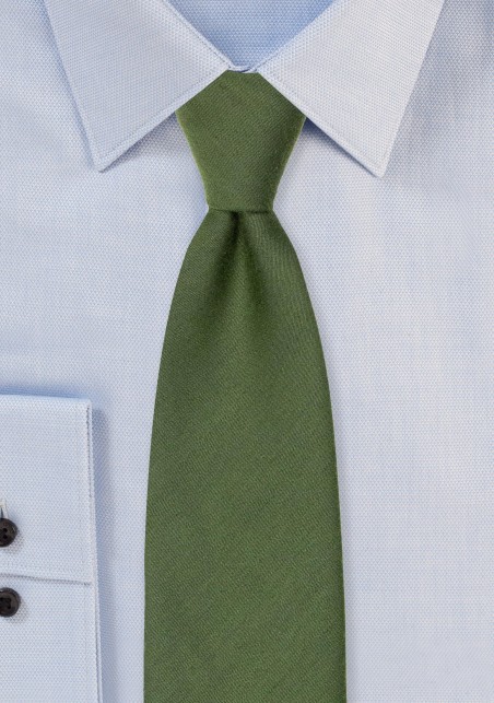 Olive Green Tie with Woolen Finish