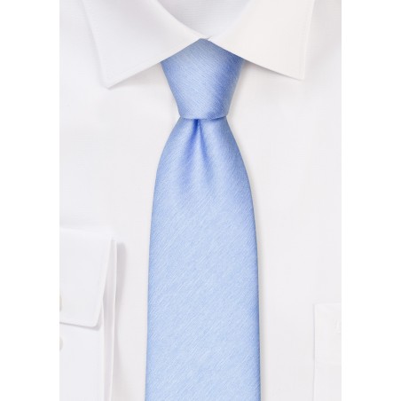 Matte Woven Slim Cut Tie in Blue Bird