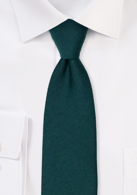 Woolen Tie in Forest Green