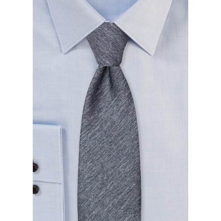Charcoal Gray Heather Slim Tie