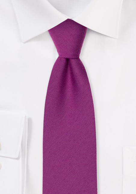 Woolen Matte Woven Tie in Sangria