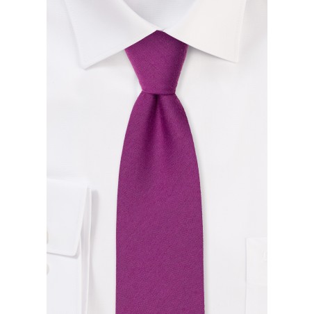 Woolen Matte Woven Tie in Sangria