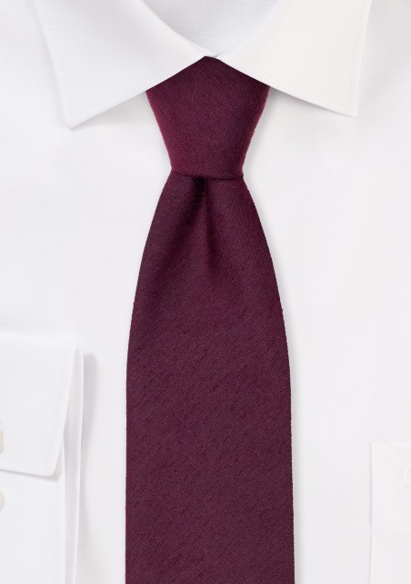 Woven Woolen Burgundy Mens Tie