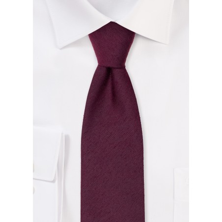 Woven Woolen Burgundy Mens Tie