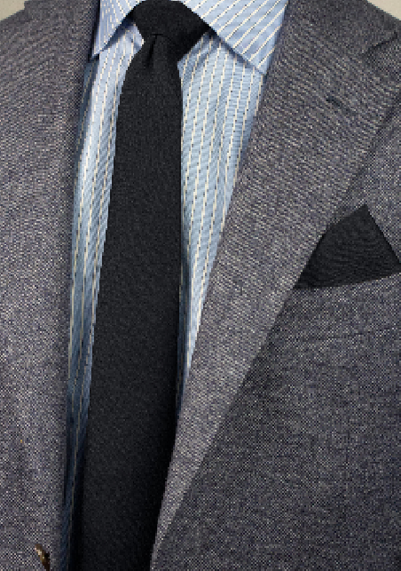 Woven Classic Black Mens Tie Styled