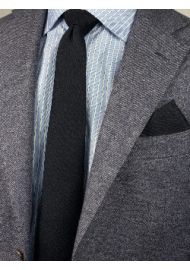 Woven Classic Black Mens Tie Styled