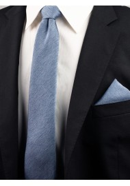 Steel Blue Necktie in Matte Woolen Finish
