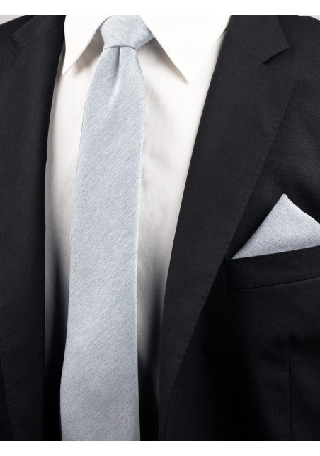 Woolen Matte Texture Tie in Mystic Gray Styled