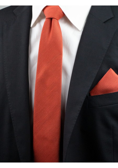 Matte Woven Tie in Cinnamon Styled
