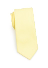 Linen Textured Necktie in Lemon Chiffon Rolled