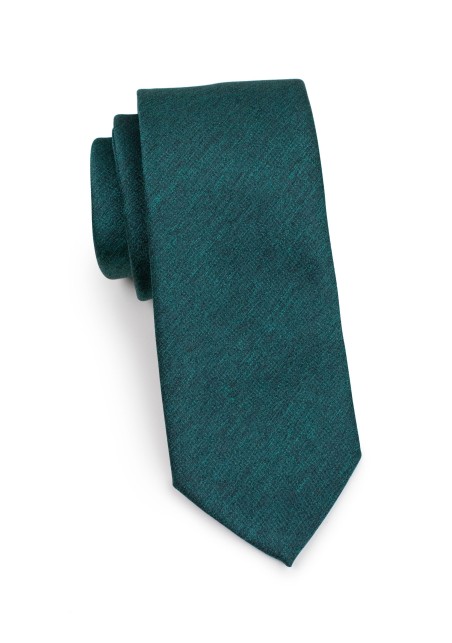 Modern Cut Necktie in Gem Green Rolled