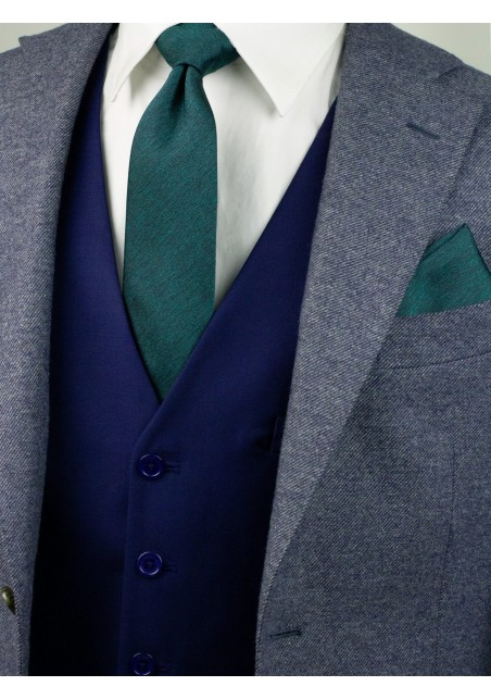 Modern Cut Necktie in Gem Green Styled
