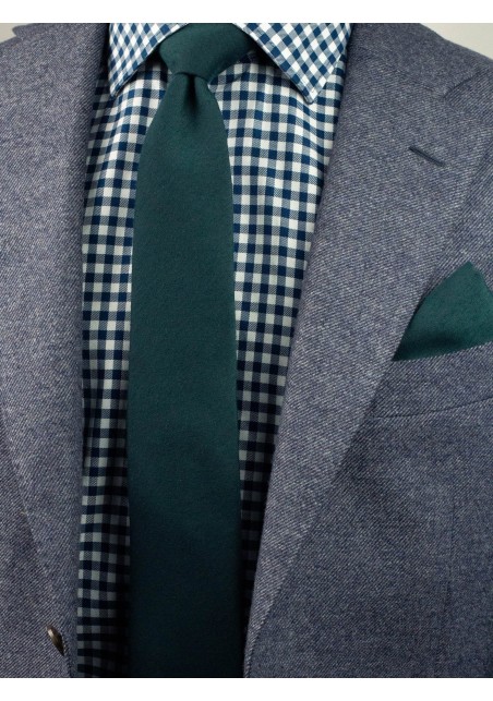 Woolen Tie in Forest Green Styled