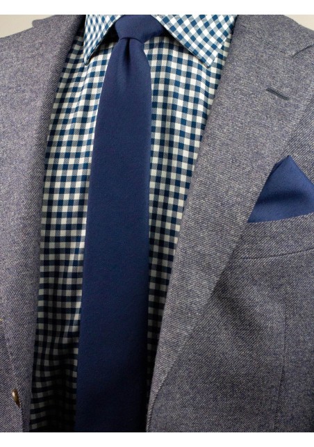 Matte Finish Tie in Navy Blue Styled