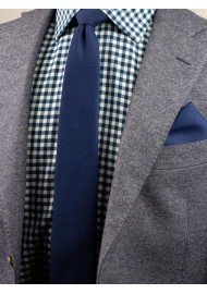 Matte Finish Tie in Navy Blue Styled