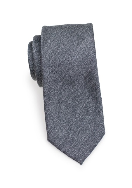 Charcoal Gray Heather Slim Tie Rolled