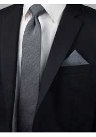 Charcoal Gray Heather Slim Tie Styled