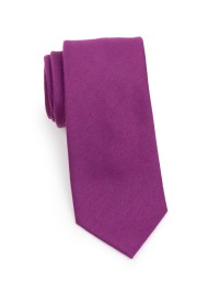 Woolen Matte Woven Tie in Sangria Rolled