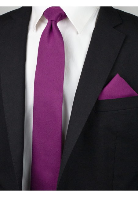 Woolen Matte Woven Tie in Sangria Styled
