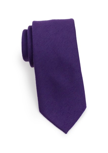 Modern Cut Grape Woolen Necktie Rolled