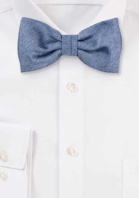 Steel Blue Matte Woven Bow Tie